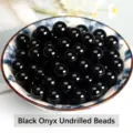 Perle tonde in agata nera 7A senza foro per accessori gioielli fai da te e orecchini - 6mm / Perlina in Agata Nera 7A senza Foro