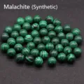 Perle rotonde in malachite sintetica con motivi a bande verdi per gioielli fai da te - 10mm / Malachite Sintetica