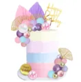 Bohemian birthday cake topper set with balloons and happy birthday sign for party decor - Bohemian Pink and Purple Set