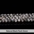 Natuurlijke 8 mm zwarte labradoriet losse kralen met flitseffect voor DIY sieraden maken - Natuurlijke Zwarte Flash Steen / 6mm (ca. 60st)