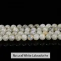 Natuurlijke witte labradoriet 8mm ronde losse kralen met prachtige iriserende glans DIY - Natuurlijke Labradoriet / 6mm (ca. 60st)