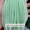 Polished light green round glass beads for DIY jewelry making and craft projects - 80cm Length / 8mm / Light Green