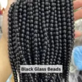 Shiny black round glass beads strands for DIY jewelry making and craft accessories - 80cm Length / 8mm / Black