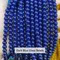 Round deep blue glass beads for DIY jewelry making and crafting projects - Round Beads / 8mm (80cm Length) / Dark Blue