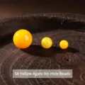 Perle tonde in agata gialla di alta qualità grado 5A senza foro per accessori DIY - 6mm / Grado 5A Perlina Tonda Senza Foro / Confezione da 10 / Giallo