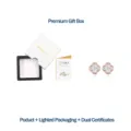 Moissanite clover stud earrings in rose gold with gift box and GRA certificate - Drawer Box Set (With GRA Certificate) / S925 Silver Moissanite Earrings (1 Pair)