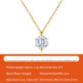 Elegante collana in argento S925 con pendente in moissanite ottagonale - Stile Minimalista Ottagonale (N18117) / 40+5cm