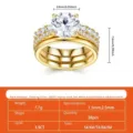 Elegante anillo apilable de plata S925 y moissanite con piedra redonda de 3,9CT - Talla US 5 / Anillo de plata S925 con moissanita completa para mujer