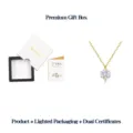 Collana in argento Moissanite S925 con confezione regalo a cassetto e certificato GRA - Stile Ottagonale Con Confezione Regalo Certificato (N18117) / 40+5cm