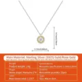 Elegante collana con cuore danzante in argento sterling S925 e moissanite placcata oro - 40cm+5cm / Collana in Argento S925
