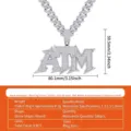 Iced out ATM letter pendant with moissanite stones on Cuban link chain hip hop jewelry - ATM Letter Pendant Only (Without Chain) / 925 Silver