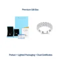 Σετ Δαχτυλίδι Moissanite από Ασήμι S925 με Φωτιζόμενο Κουτί LED και Πιστοποιητικά GRA - Μέγεθος US 5 / Δαχτυλίδι Eternity Band (Με Κουτί LED & Πιστοποιητικά) / Ασημί