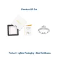 Premium δαχτυλίδι S925 ασήμι 1 καράτι moissanite με κουτί δώρου και πιστοποιητικό GRA - Μέγεθος US 5 / Περιλ. Κουτί Συρτάρι + Πιστοποιητικό GRA / Ασημί