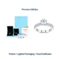Κομψό ασημένιο δαχτυλίδι S925 με moissanite 1ct και πολυτελή συσκευασία δώρου με φως - Μέγεθος US 5 / Με Κουτί LED και Σετ Τσάντας / Ασημί