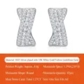 Eleganti orecchini in argento S925 a forma di X con pietre di moissanite lucenti - Orecchini a Bottone Forma X (1 Paio) / Oro bianco