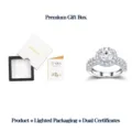 Κομψό ασημένιο δαχτυλίδι αρραβώνων moissanite halo με κουτί δώρου και αναφορά GRA - Μέγεθος US 5 / Μέγεθος HK 11 / Δαχτυλίδι Ασήμι 925 Μοϊσανίτης Με Κουτί Δώρου Και Πιστοποιητικό GRA