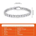 S925 Sterling Silber Moissanit Tennisarmband mit 15,3 Karat Rundschliff Steinen 7,5 Zoll - 7.5 Zoll / S925 Silber Moissanit Tennis Armband