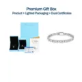 Elegantes S925 Sterling Silber Moissanit Tennisarmband mit hochwertiger LED Geschenkbox - 7.5 Zoll / S925 Silber Moissanit Tennis Armband (Mit LED-Leuchtbox und Doppelzertifikaten)