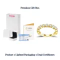 Σετ δαχτυλίδι bubble S925 ασήμι moissanite με φωτιζόμενο κουτί δώρου και πιστοποιητικά - Μέγεθος US 5 / Μέγεθος HK 11 / Σετ Δαχτυλίδι Φυσαλίδα (Με Λευκό Κουτί LED + Διπλά Πιστοποιητικά) / Περίπου 49,9 mm / Χρυσό