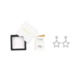 Boucles d'oreilles étoile en argent S925 avec certificat GRA et coffret cadeau élégant - Style Pentagramme (Avec Boîte Tiroir et Certificat GRA) / Argent
