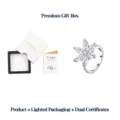 Elegant S925 sterling silver flower ring set with premium gift box and GRA certificate - US Size 5 / S925 Moissanite Ring with Drawer Box & GRA Certificate