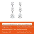 S925 silver teardrop dangle earrings featuring brilliant pear-cut moissanite stones - 1 Pair Pack / Silver Stud Earrings