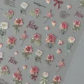 Vintage dried rose nail art stickers matte floral sticker sheet for manicure decoration - Dried Rose Sticker