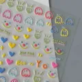 Cute puffy stickers diy cute ghost and smile face adhesive stickers for kids decoration. - Playful Smiley Stickers