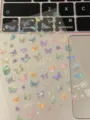 Holographic butterfly nail stickers transparent 3D shiny nail art decals for women girls. - Butterfly Wing Iridescent Sticker