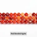 Natural red striped agate loose beads for DIY jewelry making and bracelet crafting - 4mm (Approx. 90 Pcs) / Red Stripe