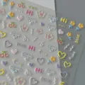 Korean cute 3D bear puffy stickers detail view showing lovely cartoon patterns. - Bear Sticker