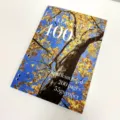 Detailed view of A4 lecture pad cover featuring autumn tree print, 200 pages and 8mm feint ruled lines. - Autumn Notebook