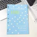 A4 loose-leaf polka dot notebook student ruled journal writing notepad stationery 200 pages - Blue Polka Dot Thin Notebook