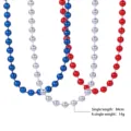 Patriottische rood zilver blauw kralen ketting voor decoratie op Onafhankelijkheidsdag - Kogelketting (DLR-73-86) / Set van 3 / Rood, Zilver, Blauw