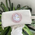 Cute canvas cat pencil case large capacity multi-layer stationery storage bag for student daily - Lotus Pink Cat Pencil Case