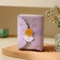 Coral fleece gift box towel, taro purple square face towel with elegant ribbon and packaging - 35x35cm / Taro Purple