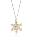 Elegant gold-tone snowflake pendant necklace featuring sparkling clear crystal accents - Gold Snowflake Necklace