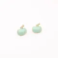 Mint green enamel pumpkin stud earrings in gold-tone finish for Halloween festive wear - 2# Teal Pumpkin Stud Earrings