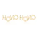 Elegante goudkleurige kerst HOHO oorknopjes voor dames, mooie feestelijke sieraden - HOHO Letter Stijl