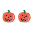 Schattige oranje Halloween pompoen oorknopjes met emaille afwerking voor dames - Grote Pompoen Oorknopjes