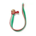 Kerst haarclip voor meisjes met rood-groene haarextensie en cadeauverpakking ornament - Gouden Rand Geschenkdoos
