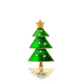 Close-up of green enamel Christmas tree brooch with golden star and sparkling details. - Christmas Tree Type B