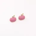 Adorable pink enamel pumpkin stud earrings for Halloween and Thanksgiving holiday decor - 4# Purple Pumpkin Stud Earrings
