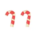 Feestelijke kerst zuurstok oorknopjes in rood en goud emaille uitvoering voor dames - Zuurstok Stijl