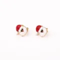 Creatieve cartoon Kerstman clip-on oorbellen met rood en wit emaille afwerking - Kerstman Oorclip