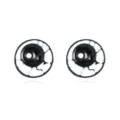 Spooky realistic eyeball stud earrings with black and white enamel drip for Halloween party. - Evil Eye Stud Earrings