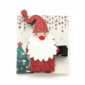 Kerst Kerstman haarspeldje met rode glitterstof en pompon neus voor meisjes - Kerstman Zijclip