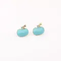 Teal blue pumpkin stud earrings with gold 'BOO' stem, Halloween holiday jewelry for women - 6# Blue Pumpkin Stud Earrings