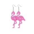 Orecchini pendenti a fenicottero glitter rosa per vacanze estive in spiaggia a Hawaii - Fenicottero (Orecchini)