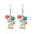 Feestelijke kerst oorbellen met vrolijke rode, groene en gouden rinkelende belletjes. - Bel Hanger Stijl